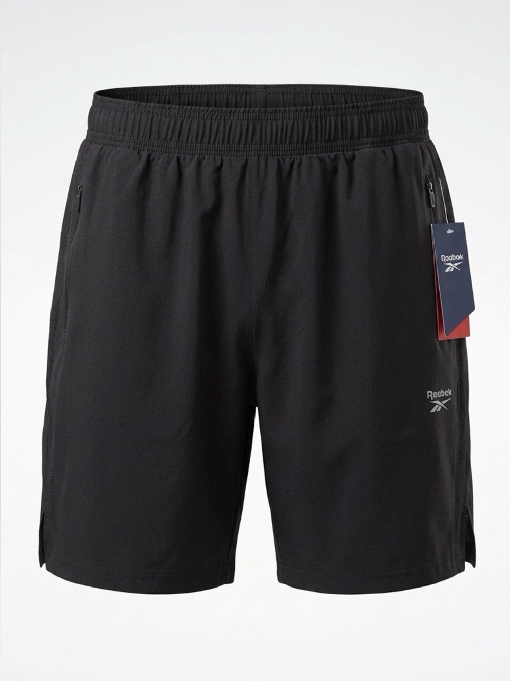 Reebok Black Nolan Athletic Training Shorts with Side Zip Pockets